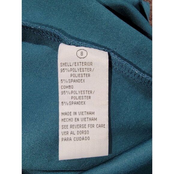 Shelby & Palmer Green Bell Sleeve Shift Dress With Yellow Lining Size 8 - Picture 4 of 5